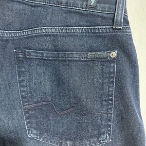 7 For All Mankind Blue Denim Jeans with Classic Stitching